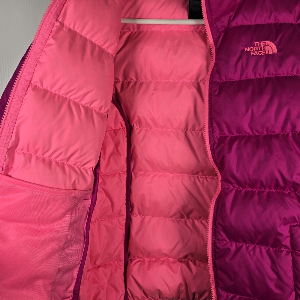 The North Face Girls Andes Down Jacket In Luminous Pink Full Zip Size L 14-16 - Picture 12 of 16